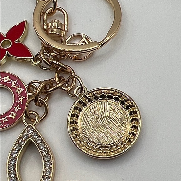 889. LV Elegant Gold and Red Keychain or Bag Charm - Picture 3 of 3